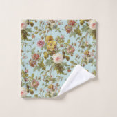 ボタニカルレジーナバラヴィンテージフラワーズブルー バスタオルセット (ウォッシュタオル)