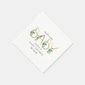 ボタニカルレタリングミニマリスト赤ちゃんシャワー スタンダードカクテルナプキン (角)