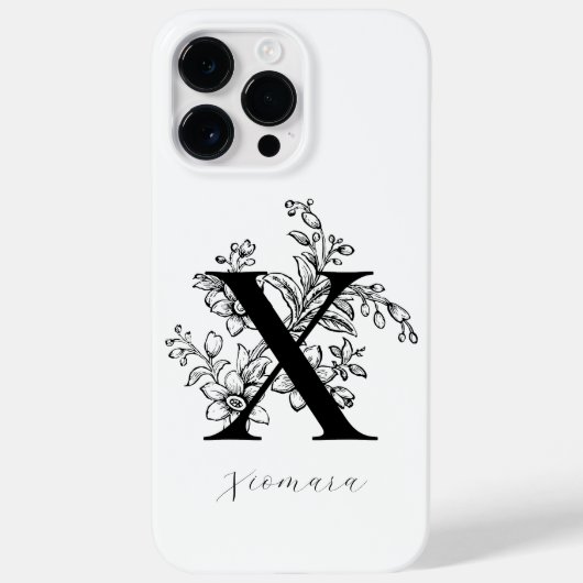 ボタニカルレターXモノグラム名 Case-Mate iPhoneケース (裏面)