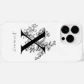 ボタニカルレターXモノグラム名 Case-Mate iPhoneケース (裏面 (横))