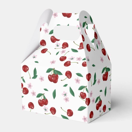 ボタニカルレッドさくらんぼの緑&花 フェイバーボックス (裏面サイド)