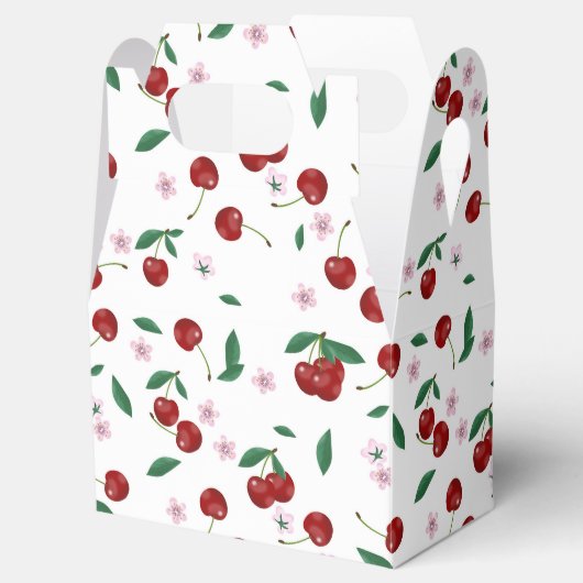 ボタニカルレッドさくらんぼの緑&花 フェイバーボックス (オープン)