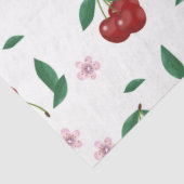 ボタニカルレッドさくらんぼの緑&花 薄葉紙 (詳細)