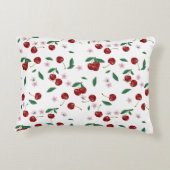 ボタニカルレッドさくらんぼグリーン&さくらんぼ花 アクセントクッション (裏面)