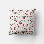 ボタニカルレッドさくらんぼグリーン&さくらんぼ花 クッション (裏面)