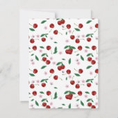 ボタニカルレッドさくらんぼグリーン&さくらんぼ花 サンキューカード (裏面)