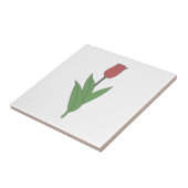 ボタニカルレッドチューリップパステルフラワー タイル (側面)