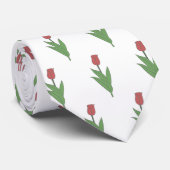 ボタニカルレッドチューリップパステルフラワー ネクタイ (ロール)