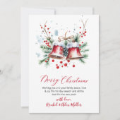 ボタニカルレッドベリー非写真メリークリスマス シーズンカード (正面)