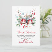 ボタニカルレッドベリー非写真メリークリスマス シーズンカード (スタンド正面)