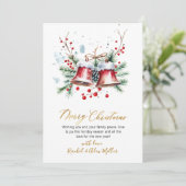 ボタニカルレッドベリー非写真メリークリスマス シーズンカード (スタンド正面)