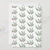 ボタニカルレッドベリー非写真メリークリスマス シーズンカード (裏面)