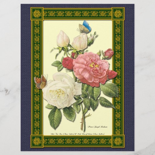 ボタニカルレッドホワイトローズカスタムズフライヤー チラシ (正面)