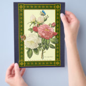 ボタニカルレッドホワイトローズカスタムズフライヤー チラシ (手)