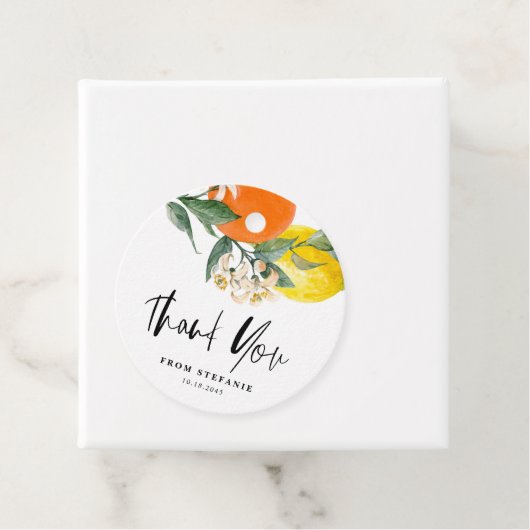 ボタニカルレモンとオレンジ誕生日ありがとう フェイバータグ (インサイチュ)