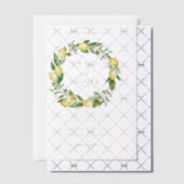 ボタニカルレモンとグリーンリース庭園の結婚式 ベラム紙招待状 (オフセット (招待状))