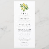 ボタニカルレモンをテーマにしたブライダルシャワー結婚または メニュー (正面)