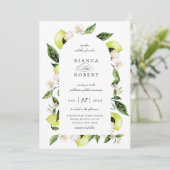 ボタニカルレモンアーチフレーム結婚式招待状 招待状 (スタンド正面)
