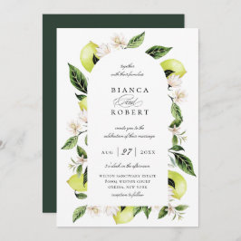 ボタニカルレモンアーチフレーム結婚式招待状 招待状