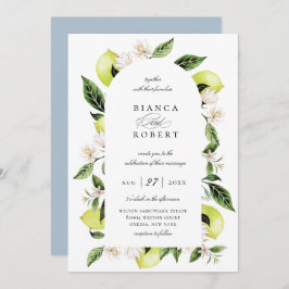 ボタニカルレモンアーチフレーム結婚式招待状 招待状