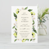 ボタニカルレモンアーチフレーム結婚式招待状 招待状 (スタンド正面)