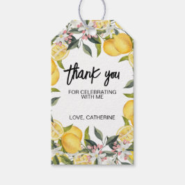 ボタニカルレモンガーデンサマー誕生日ギフトラベル ギフトタグ