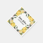 ボタニカルレモンガーデンサマー誕生日 スタンダードカクテルナプキン (角)