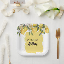 ボタニカルレモンサマー誕生日 ペーパープレート