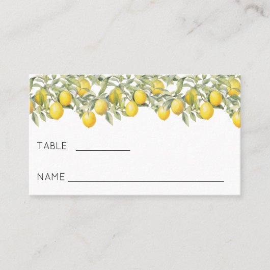 ボタニカルレモンシトラス庭園の結婚式座席表 プレイスカード (正面)