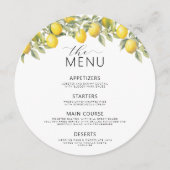 ボタニカルレモンシトラス結婚のラウンドフラットメニュー メニュー (正面)