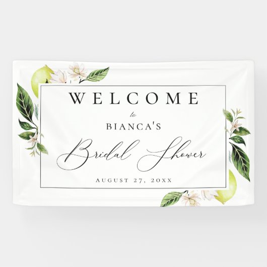 ボタニカルレモンズブライダルシャワーウェルカム 横断幕 (横)