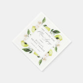 ボタニカルレモンズメインスクイーズブライダルシャワー スタンダードカクテルナプキン (角)