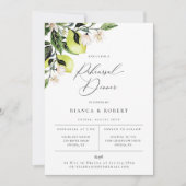 ボタニカルレモンリハーサルディナー招待状 案内状 (正面)