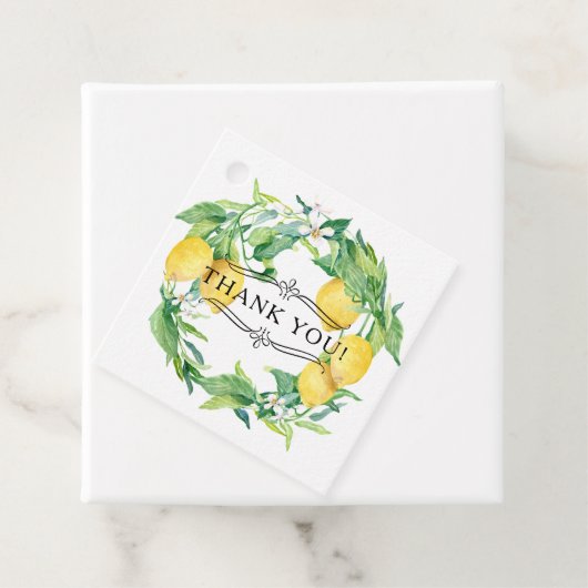 ボタニカルレモンリースブルーホワイトファームハウスタイル フェイバータグ (インサイチュ)