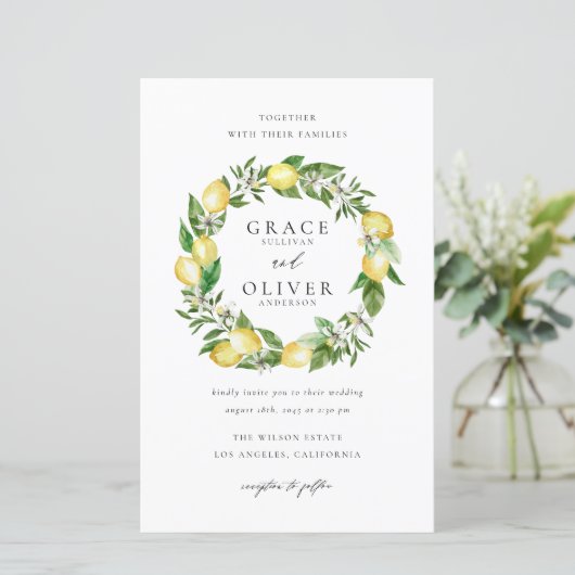 ボタニカルレモンリース庭園の結婚式招待状 (スタンド正面)