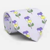 ボタニカルワイルドパンシーパステルフラワー ネクタイ (ロール)