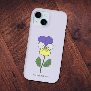 ボタニカルワイルドパンシーパステルフラワー iPhone 15ケース