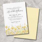 ボタニカルワイルドフラワーイエローフローラブライダルシャワー 招待状