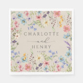 ボタニカルワイルドフラワーシンプルズ庭園の結婚式 スタンダードランチョンナプキン (正面)