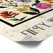 ボタニカルワイルドフラワーズオブアメリカアンティークフローラ ポスター (角)