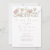 ボタニカルワイルドフラワーズダスティバラブライダルシャワー 招待状 (正面)