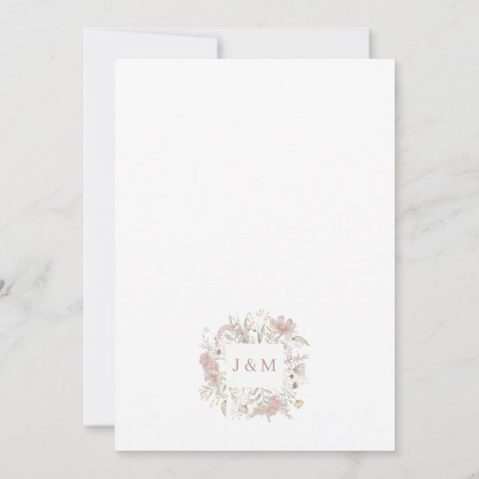 ボタニカルワイルドフラワーズダスティーバラ結婚ズ 招待状 (裏面)