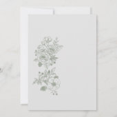 ボタニカルワイルドフラワーセージ緑39誕生日 招待状 (裏面)