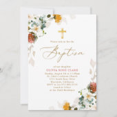 ボタニカルワイルドフラワーバプテスマ《キリスト教》洗礼式や命名式 招待状 (正面)