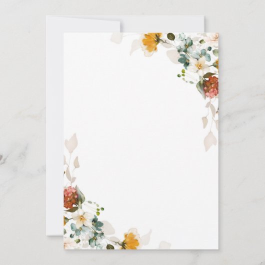 ボタニカルワイルドフラワーバプテスマ《キリスト教》洗礼式や命名式 招待状 (裏面)