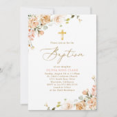 ボタニカルワイルドフラワーバプテスマ《キリスト教》洗礼式や命名式 招待状 (正面)