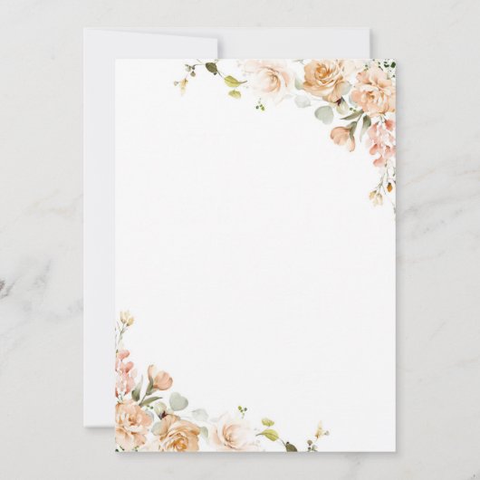 ボタニカルワイルドフラワーバプテスマ《キリスト教》洗礼式や命名式 招待状 (裏面)