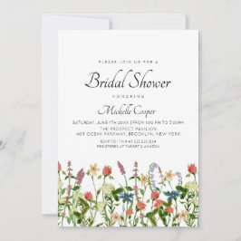 ボタニカルワイルドフラワーブライダルシャワー招待 招待状