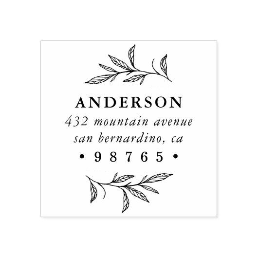 ボタニカルワイルドメドウ差出人住所 ラバースタンプ (インプリント)