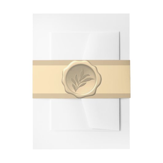 ボタニカルワックスシール葉エンボスゴールデンリーフ 招待状ベリーバンド (正面例)